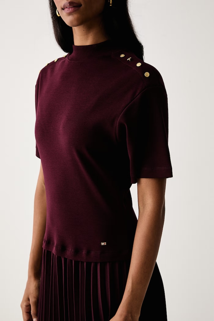 Rochie evazată din bumbac Tommy Hilfiger WW0WW52224 burgundia