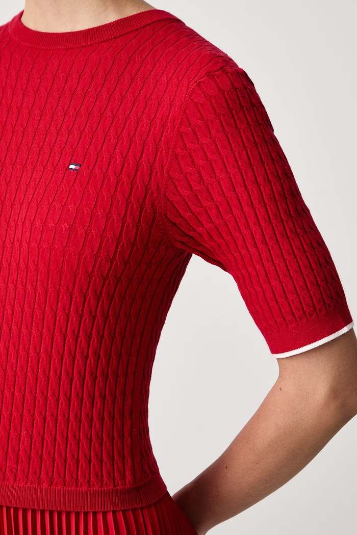 Obleka A-kroja Tommy Hilfiger rdeča WW0WW51913