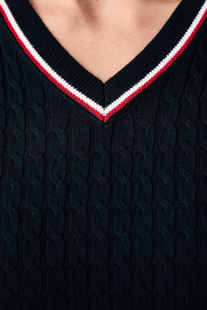 Φόρεμα flared Tommy Hilfiger σκούρο μπλε WW0WW51844