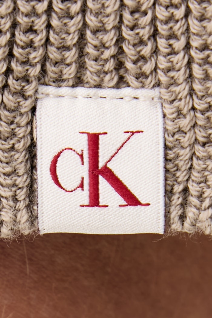 Πουλόβερ βαμβακερό Calvin Klein Jeans μπεζ LV047H379G