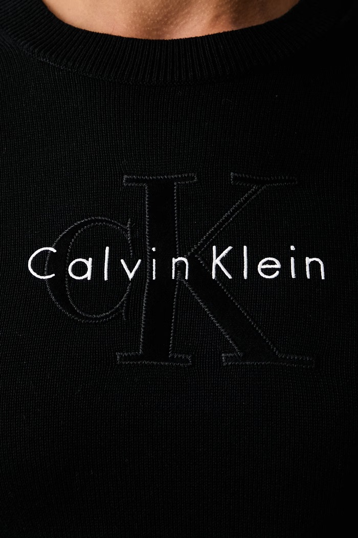 Calvin Klein Jeans pletena haljina od pamuka LV047H319G crna