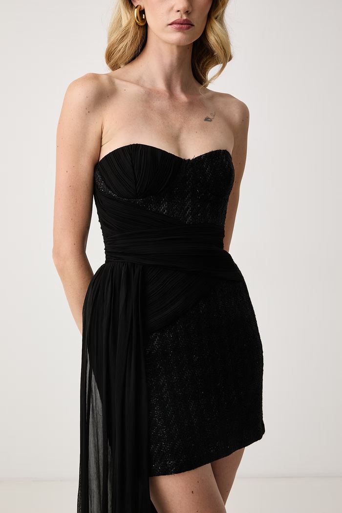 Sukienka z wełną Elisabetta Franchi AB99967E2 czarny