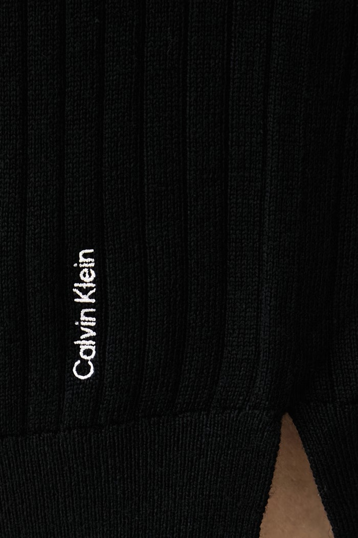 Πουλόβερ μάλλινο Calvin Klein μαύρο LV044H362G