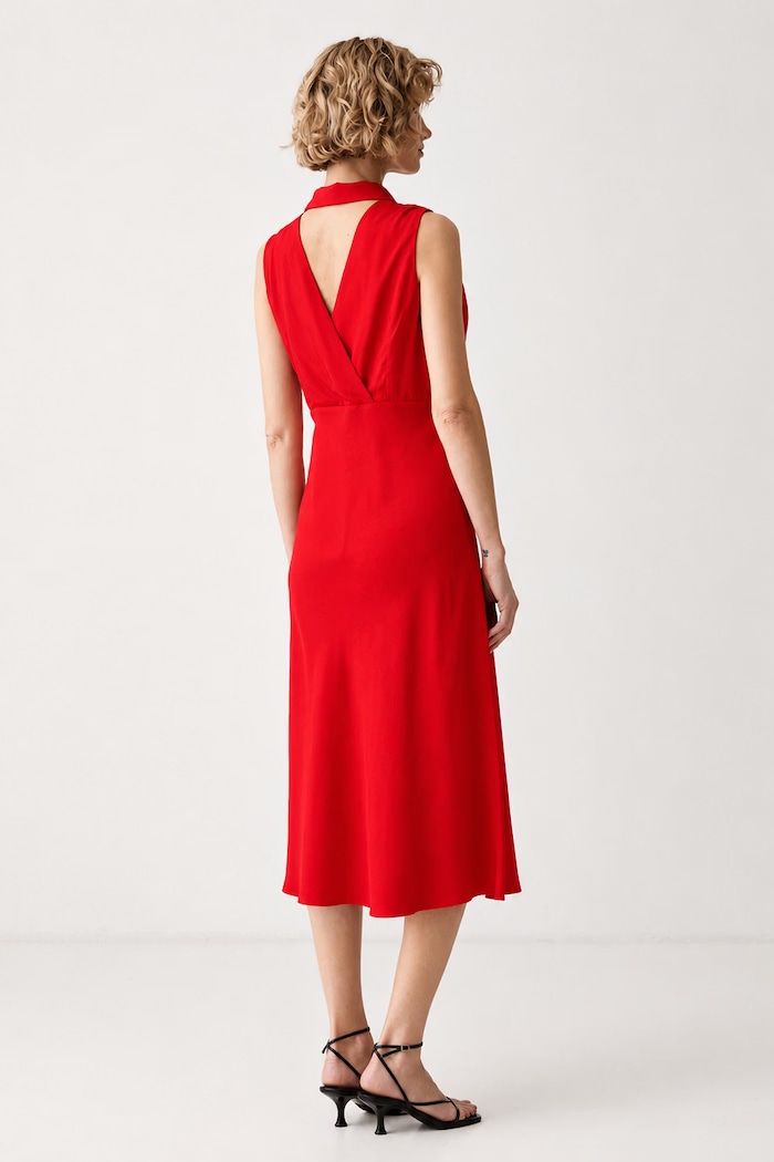 Ρούχα Calvin Klein Φόρεμα από βισκόζη LV044H023G κόκκινο