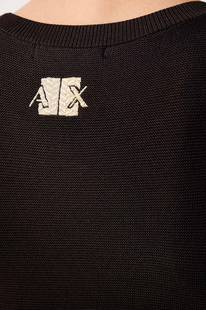 Рокля с вискоза Armani Exchange кафяв XW003264.AF10352