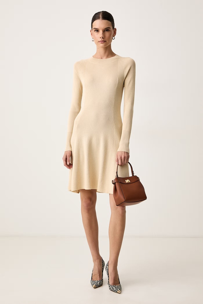 Armani Exchange Sukienka z wiskozą XW002898.AF26001 beżowy AW26