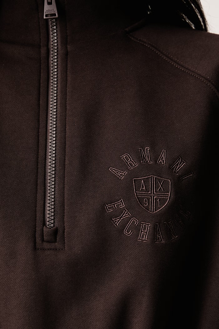 Obleka bombažna Armani Exchange rjava XW002659.AF25527