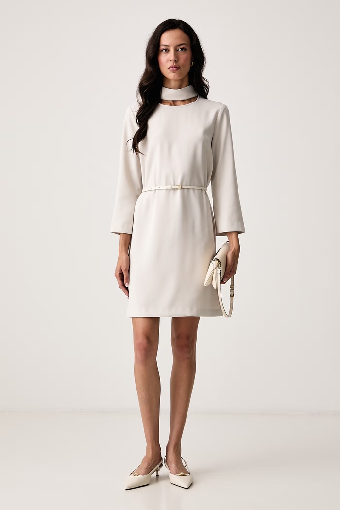 Armani Exchange Šaty XW002498.AF16148 béžová AW26