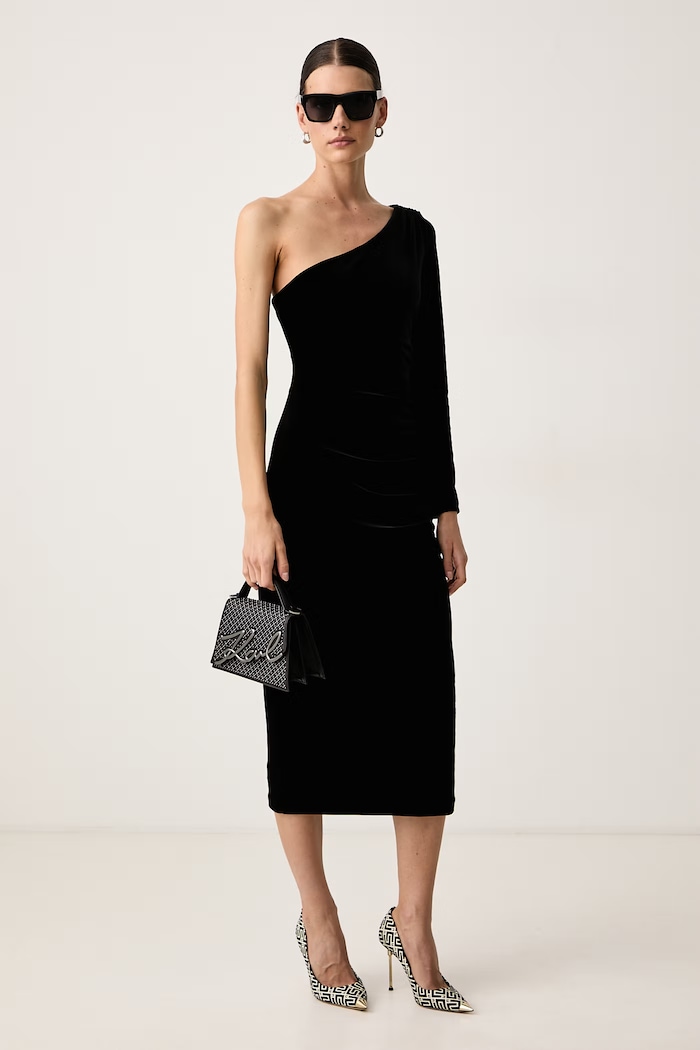 Armani Exchange Рокля от кадифе XW002416.AF16147 черен AW26