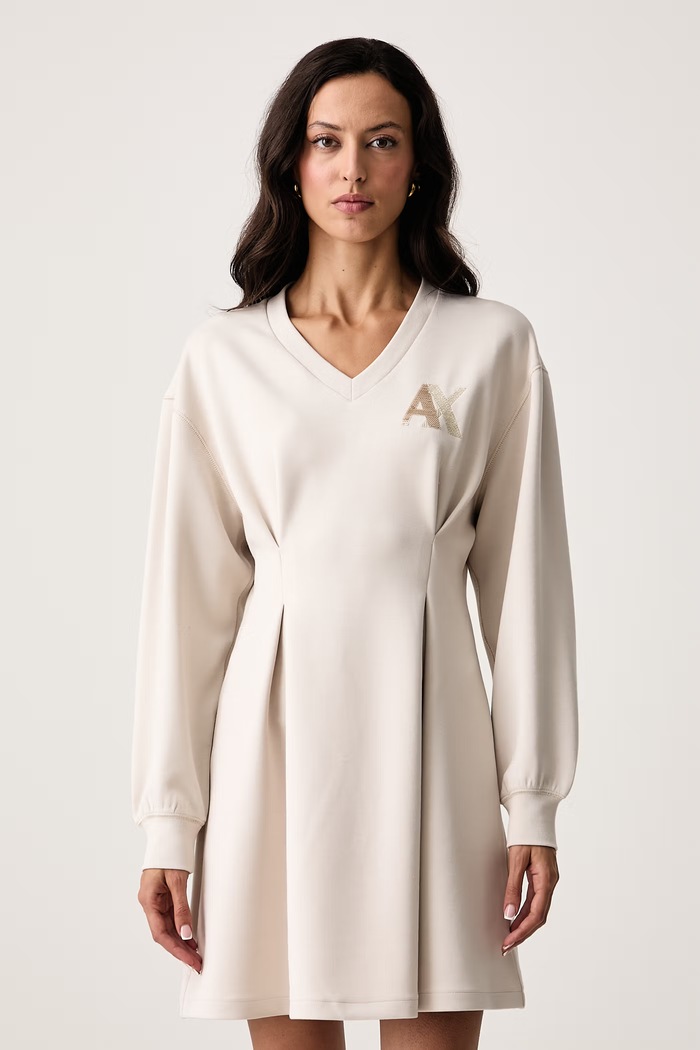 Armani Exchange Haljina A-kroja s viskozom bež XW002398.AF13397