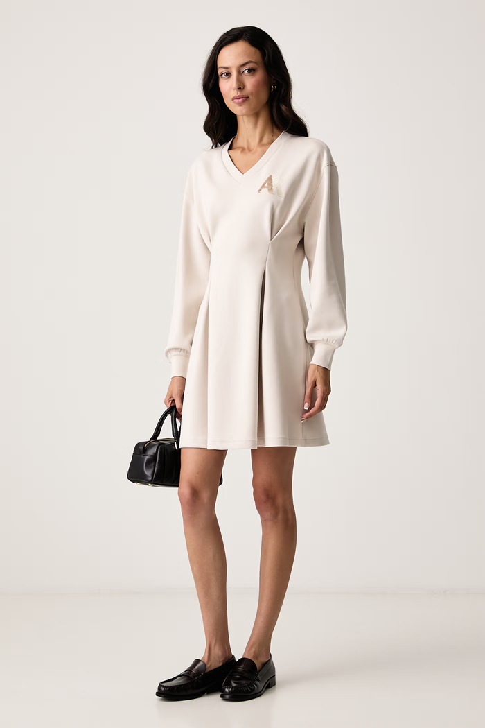 Armani Exchange Haljina A-kroja s viskozom XW002398.AF13397 bež AW26
