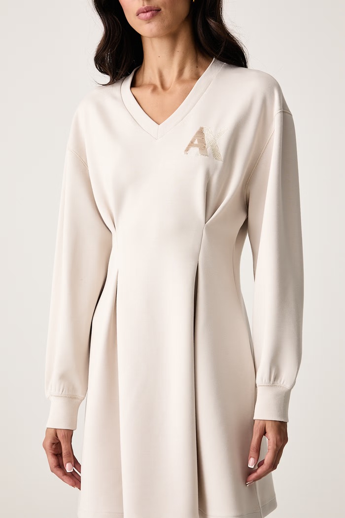 Haljina A-kroja s viskozom Armani Exchange XW002398.AF13397 bež
