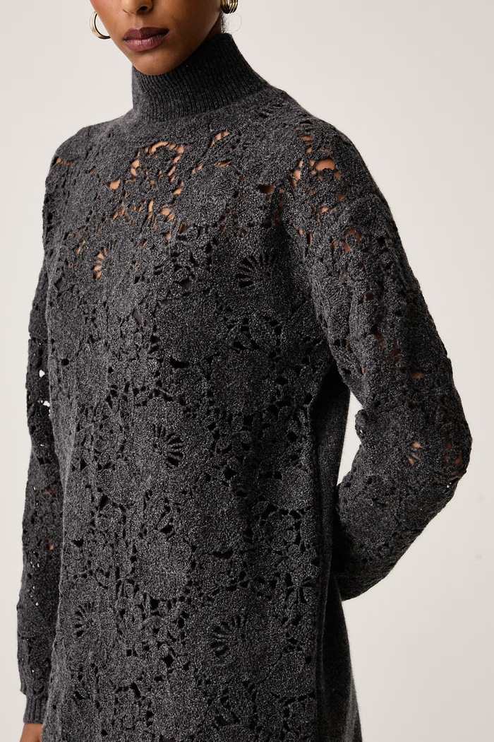 Sukienka sweterkowa ERMANNO Firenze D49EQ002E58 szary