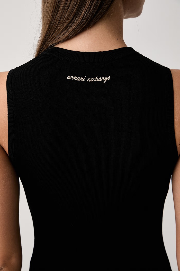 Armani Exchange sukienka z wiskozą XW002870.AF10352 czarny
