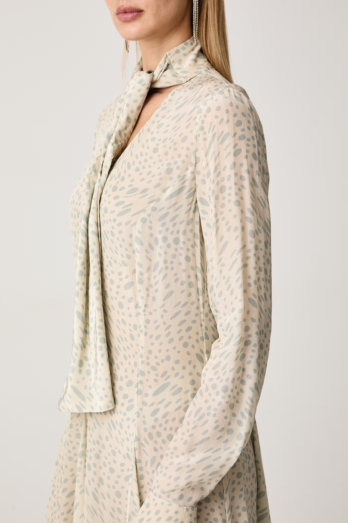 Sukienka rozkloszowana z wiskozy Trussardi 7028A001893N beżowy