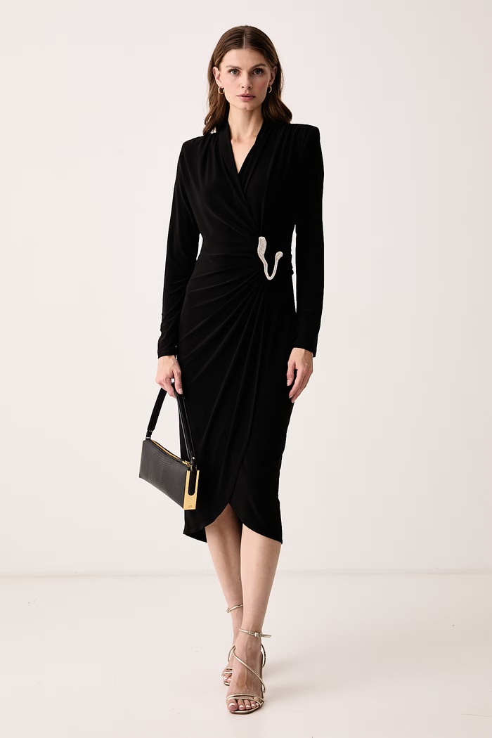 Joseph Ribkoff Sukienka drapowana 263709 czarny AW26