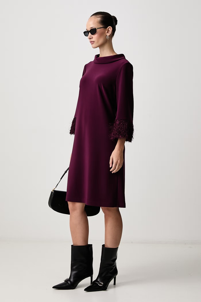 Joseph Ribkoff Sukienka 253054F26 bordowy AW26