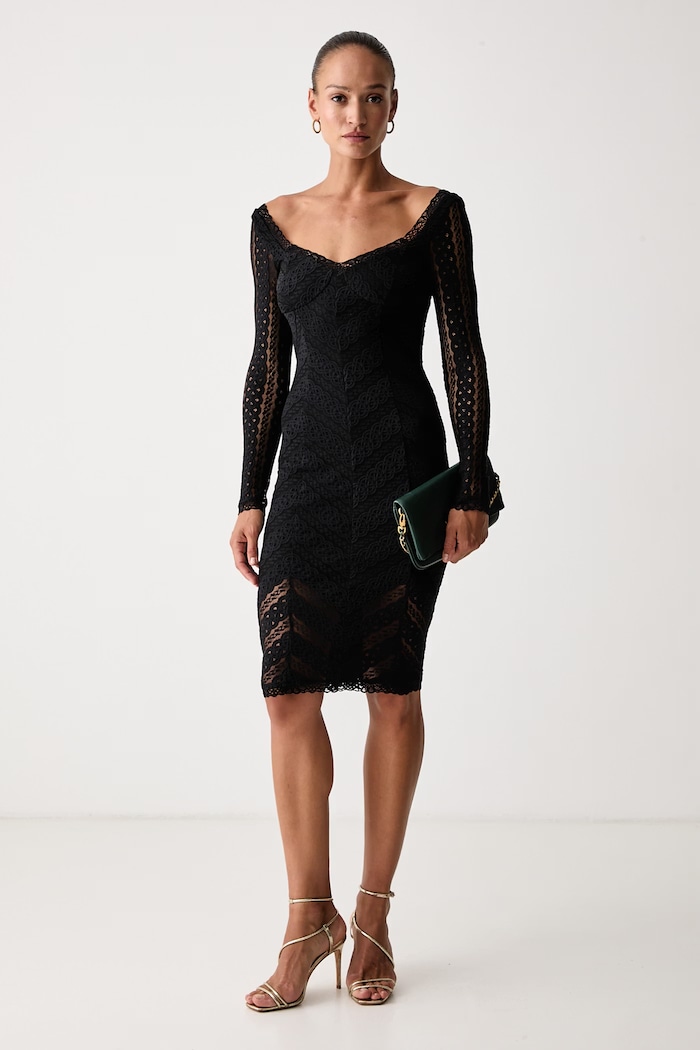 Charo Ruiz Ibiza Sukienka koronkowa Kaly 269610 czarny AW26