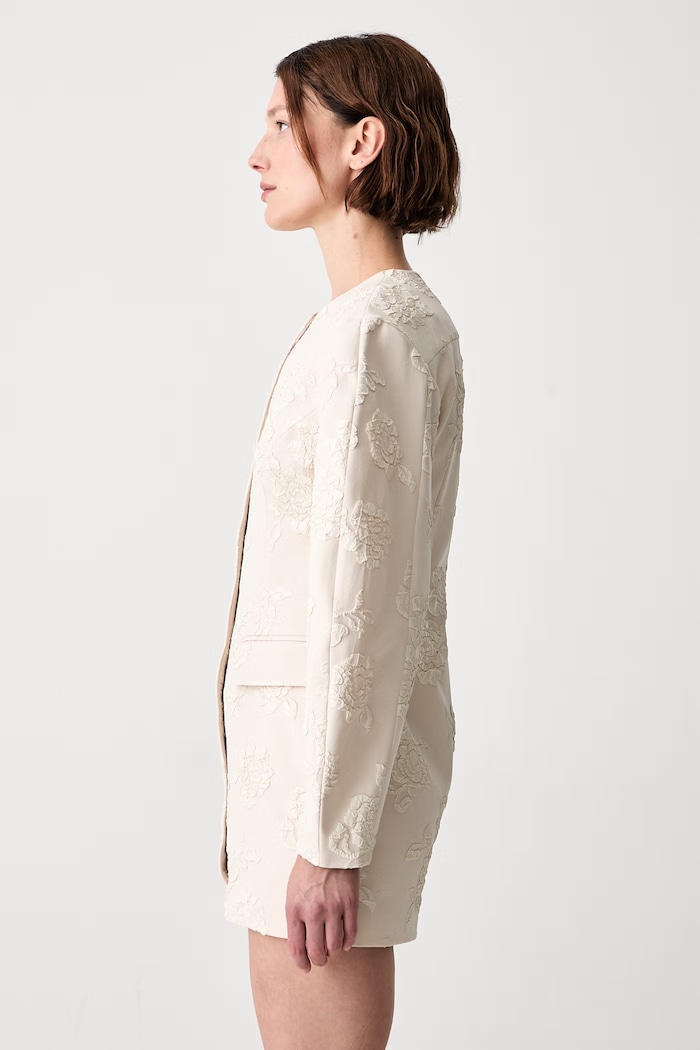 Rotate JACQUARD TAILORED sakové šaty hladké 1162622107 béžová AW26