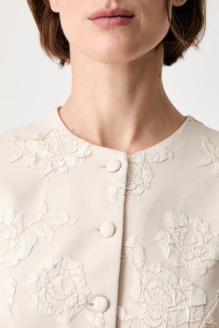 Rotate JACQUARD TAILORED sakové šaty hladké 1162622107 béžová