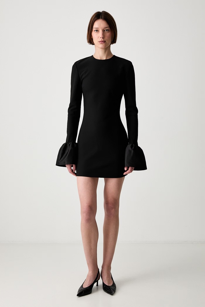 Rotate FRILL SLEEVED sukienka gładka czarny 116160100