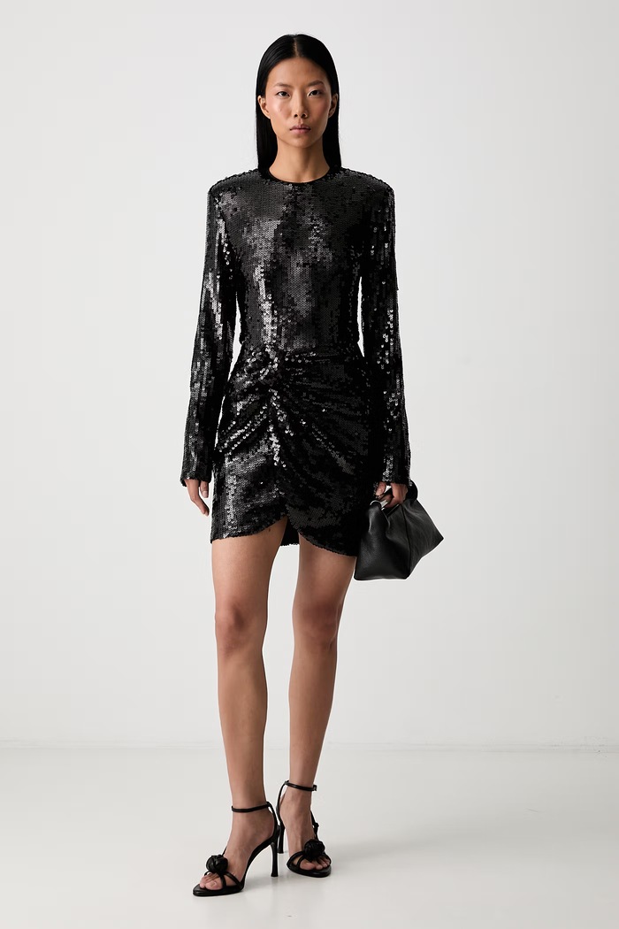 Rotate SEQUINS sukienka 116141100 czarny AW26