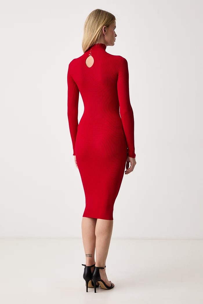 Odzież Elisabetta Franchi Sukienka bodycon z wiskozą AM21B66E2 czerwony