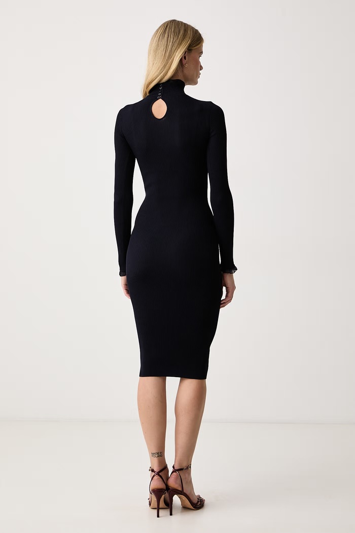 Odzież Elisabetta Franchi Sukienka bodycon z wiskozą AM21B66E2 granatowy
