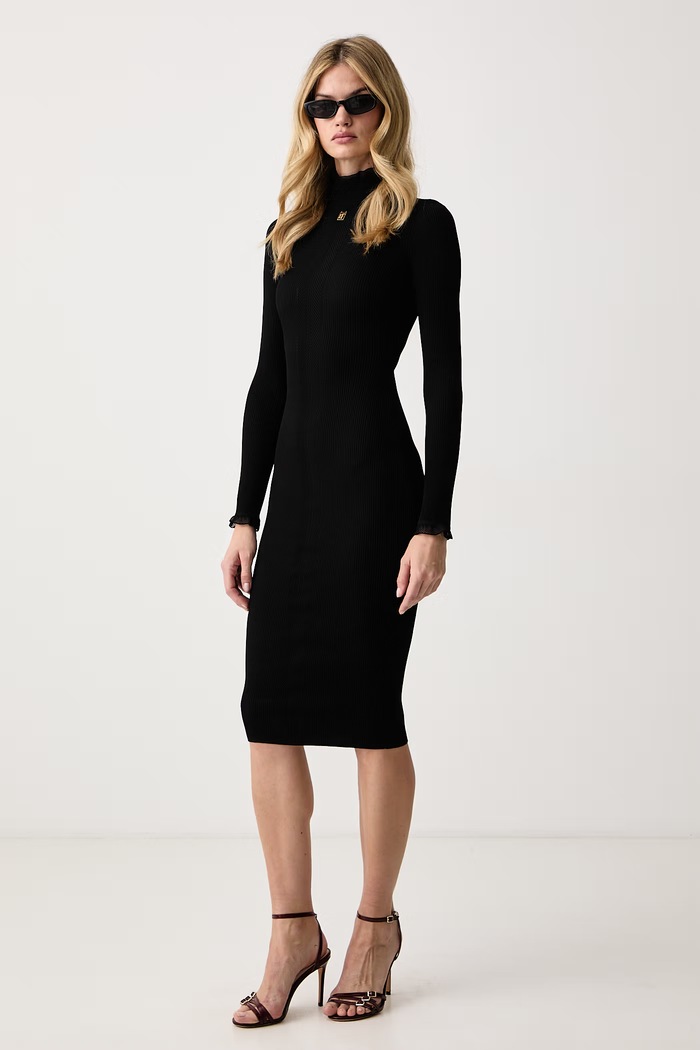 Odzież Elisabetta Franchi Sukienka bodycon z wiskozą AM21B66E2 czarny