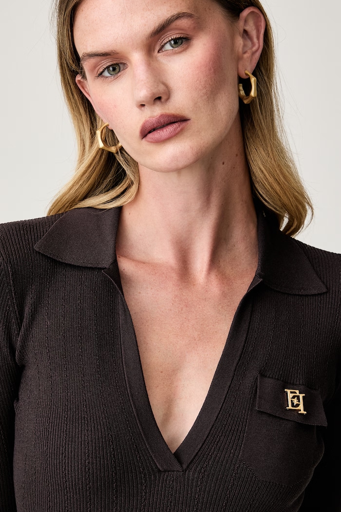 Elisabetta Franchi sukienka z lyocellem brązowy AM08B66E2
