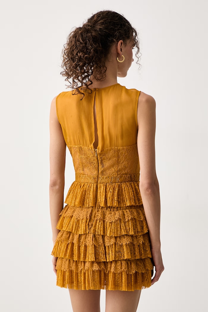 Odzież Elisabetta Franchi Sukienka z wiskozą AB98366E2 żółty