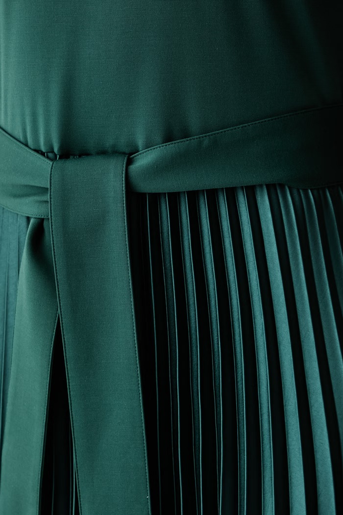 Weekend Max Mara sukienka rozkloszowana z lyocellem WKDGELA 2625626021600 zielony