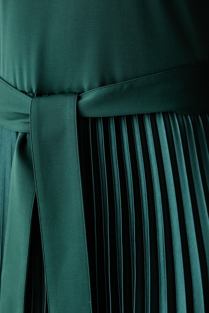 Weekend Max Mara sukienka rozkloszowana z lyocellem WKDGELA 2625626021600 zielony