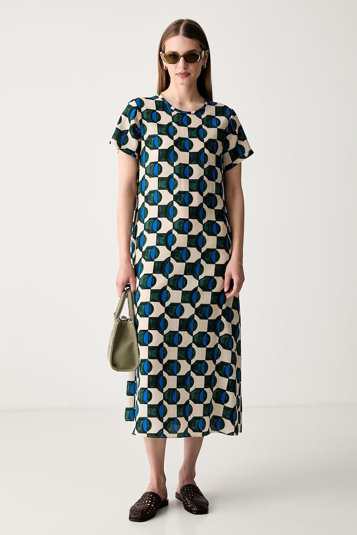 Weekend Max Mara sukienka jedwabna WKDVINCI 2625226041600 beżowy AW26