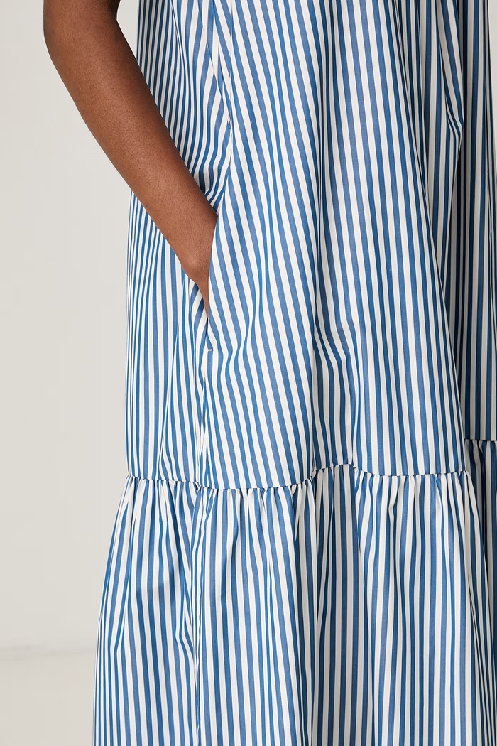 Weekend Max Mara sukienka letnia bawełniana WKDCAPO 2625226031600 niebieski