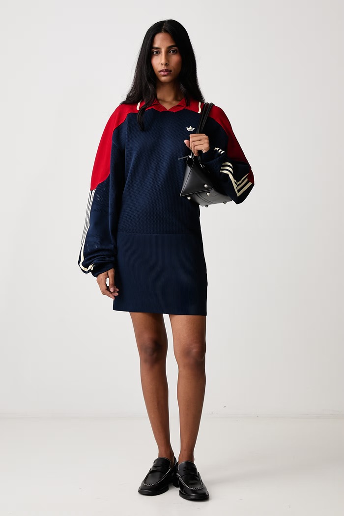 adidas Originals Sukienka gładka KR9599 granatowy AW26
