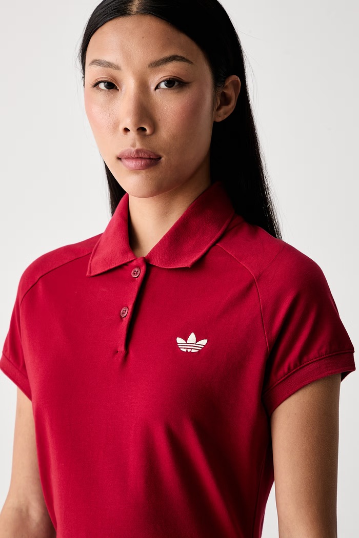 adidas Originals sukienka bawełniana z elastanem czerwony KU0511