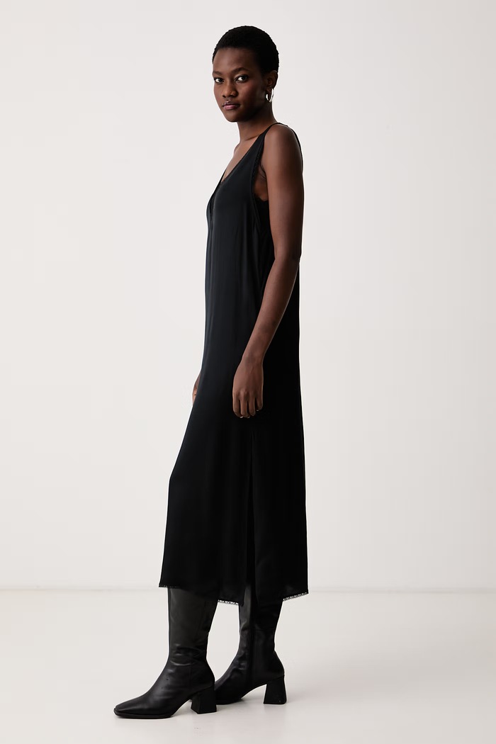 Haljina u stilu donjeg rublja RENZO Zadig&Voltaire WWDR02668 crna
