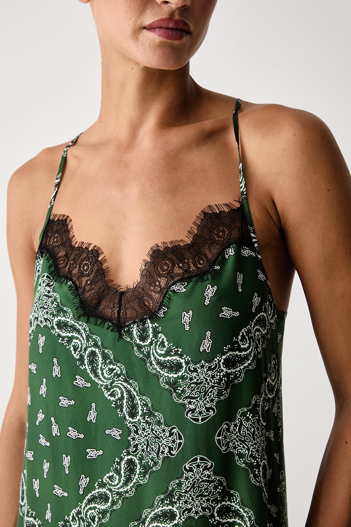 Φόρεμα lingerie μεταξωτό RESPA Zadig&Voltaire WWDR02703 πράσινο