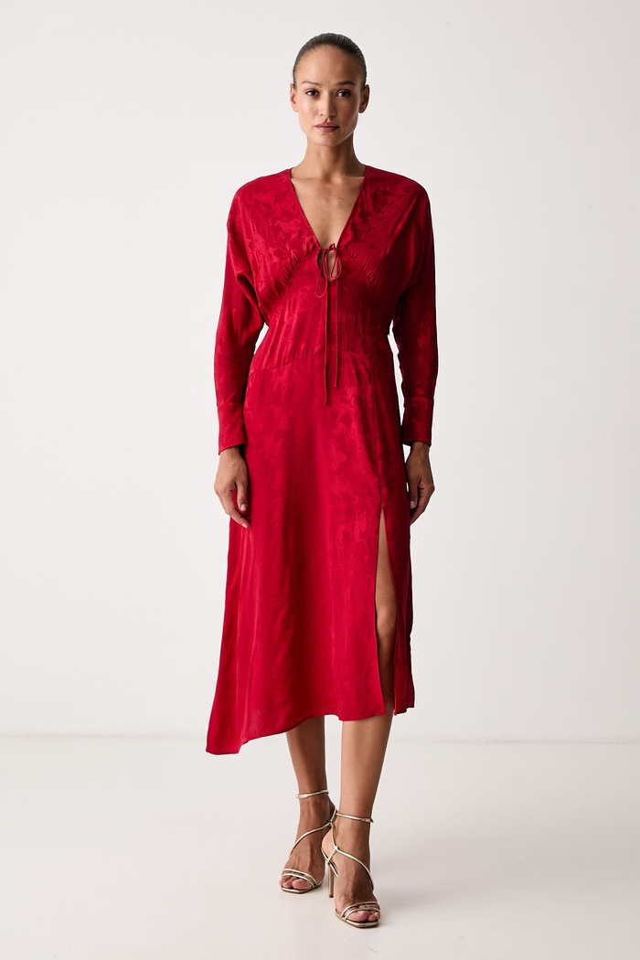 Zadig&Voltaire Asymetrické šaty hodvábne ROUNA červená WWDR02638