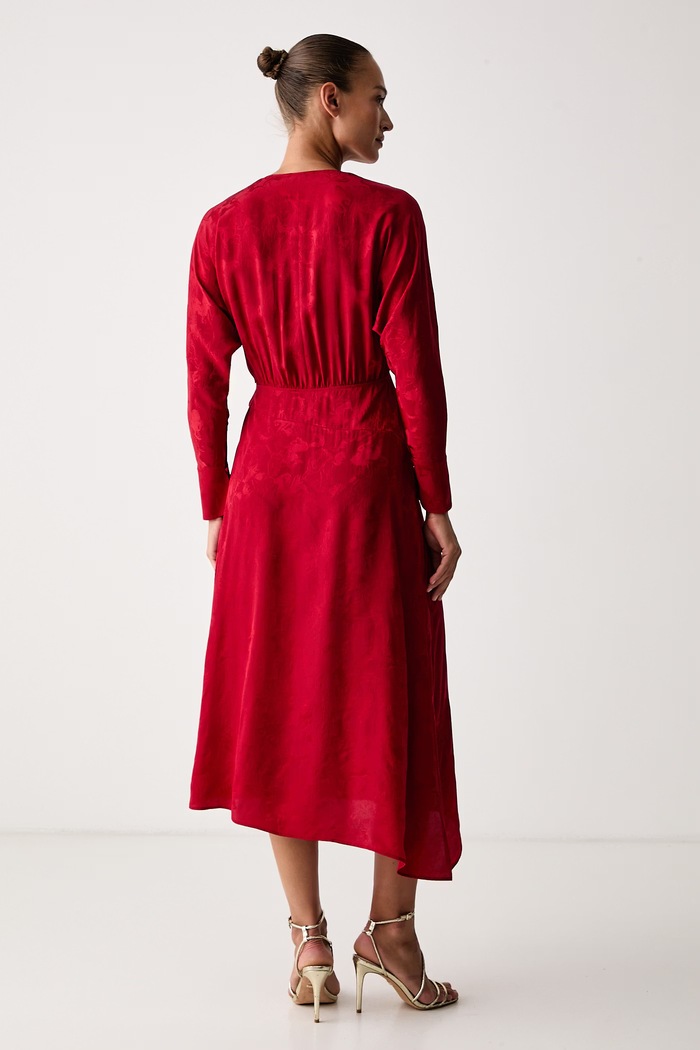 Oblečenie Zadig&Voltaire Asymetrické šaty hodvábne ROUNA WWDR02638 červená