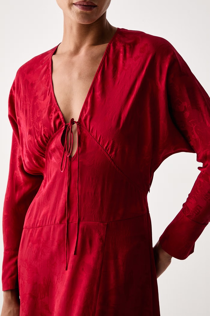 Asymetrické šaty hodvábne ROUNA Zadig&Voltaire WWDR02638 červená