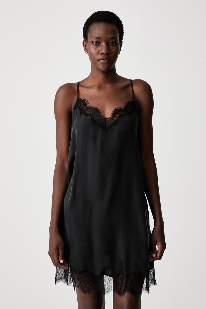 Zadig&Voltaire Sukienka bieliźniana jedwabna RESPAS czarny WWDR02721