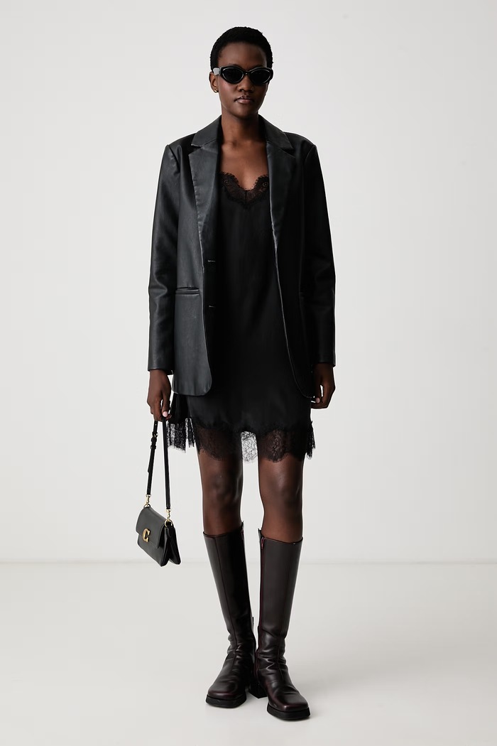 Zadig&Voltaire Sukienka bieliźniana jedwabna RESPAS WWDR02721 czarny AW26