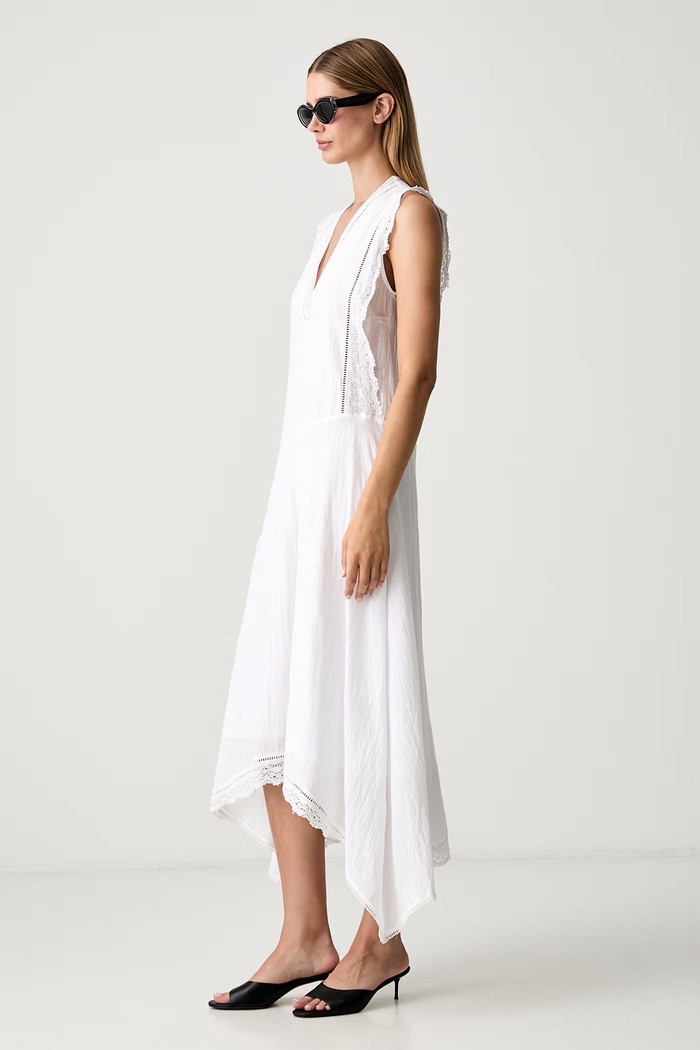 Zadig&Voltaire ljetna haljina s pamukom REROL WWDR02609 bijela AW26