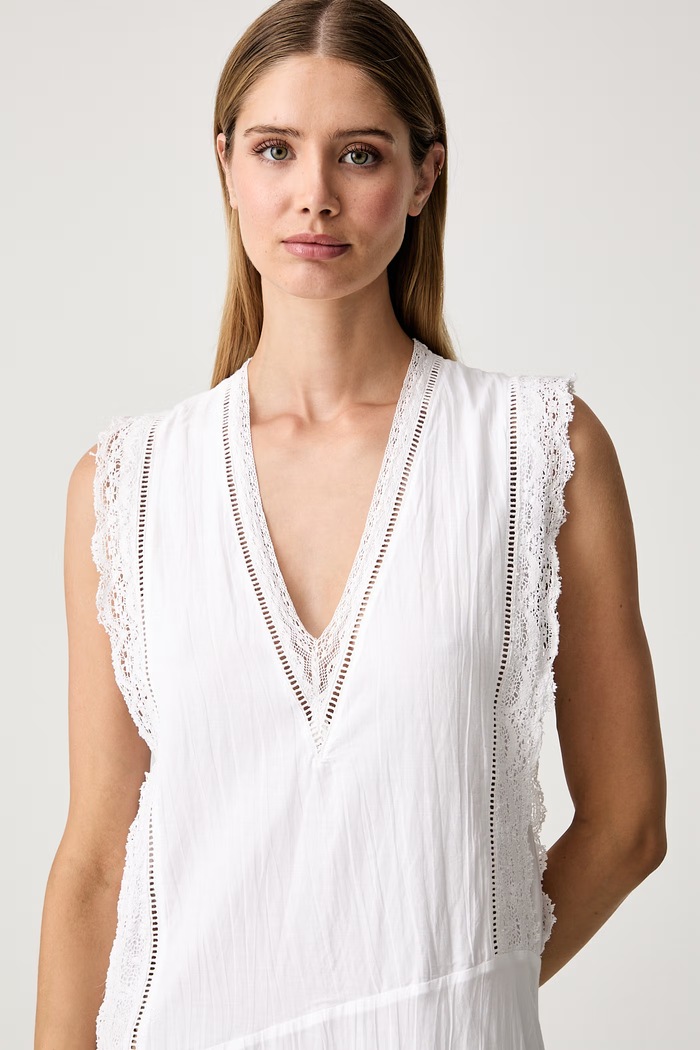 Zadig&Voltaire ljetna haljina s pamukom REROL bijela WWDR02609