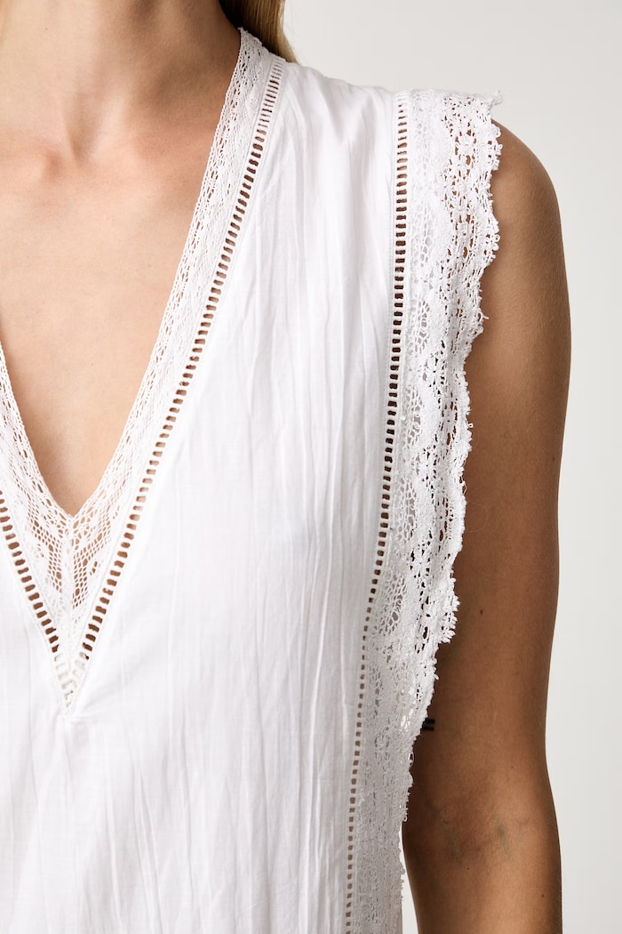 Zadig&Voltaire ljetna haljina s pamukom REROL WWDR02609 bijela