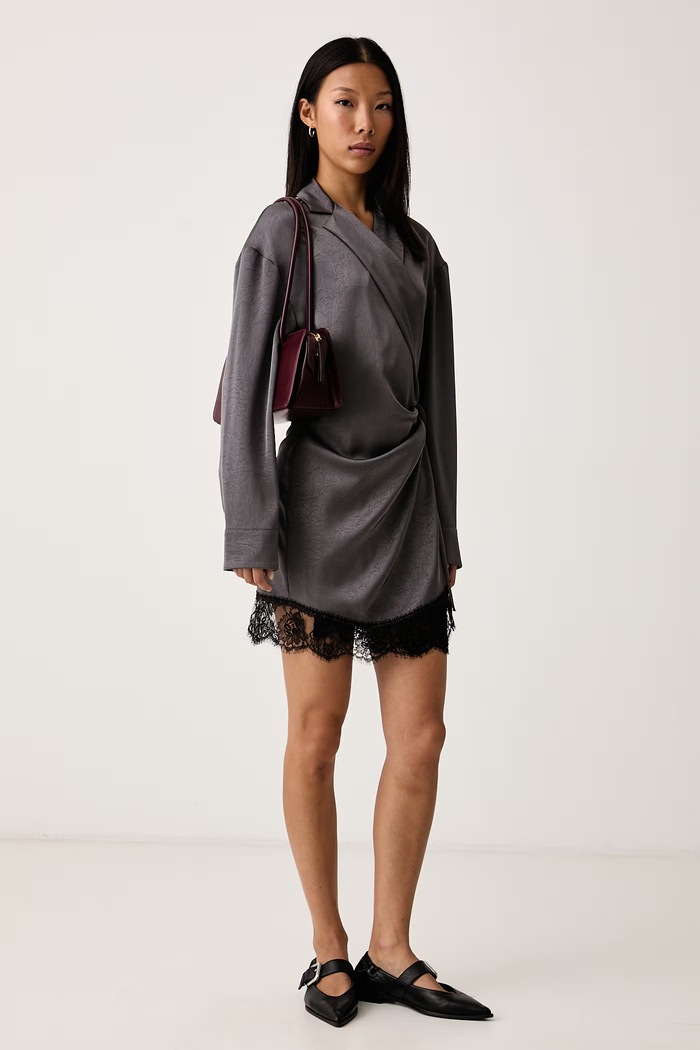 MSGM Preklopna obleka 4141MDA28.267608 siva AW26