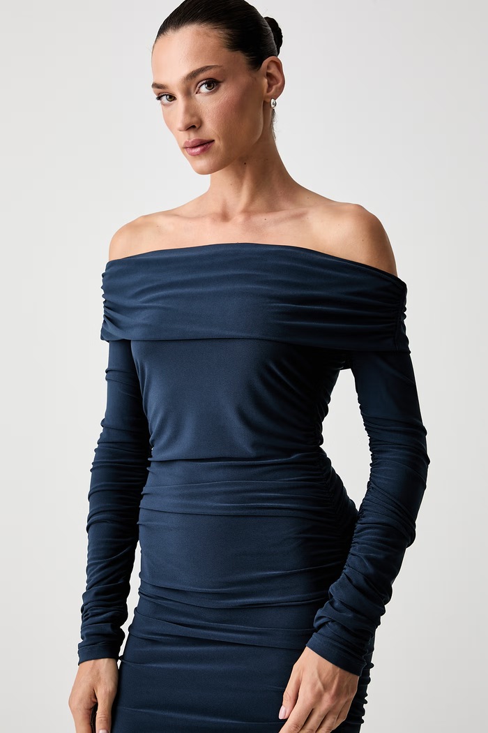 Patrizia Pepe sukienka drapowana turkusowy 8A0254.J015