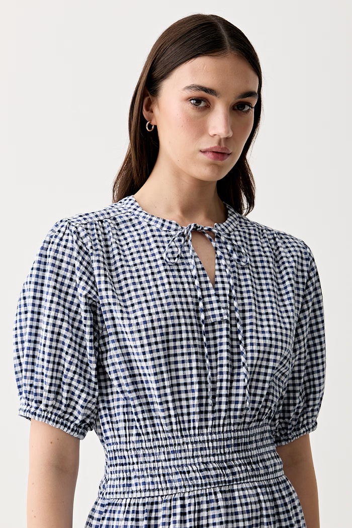 Barbour rochie de vară din bumbac Ashwell albastru LDR1022